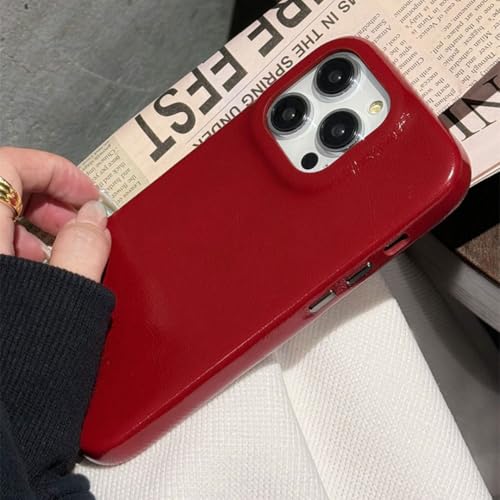 Coque cuir iPhone 14 Pro anti-rayures style rétro avec boutons métal