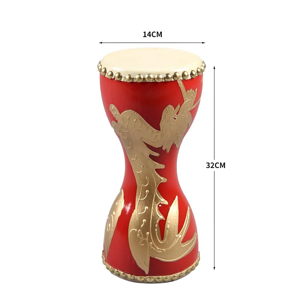 Tambor De Cintura Rojo Con Estampado De Dragón, Utilizado Para Festivales, Celebraciones, Vítores De Fanáticos Y Espectáculos De Danza