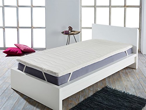 Mattress topper with 7-zone body quilting, Boxspring Feeling 90 x 200, 140 x 200 or 180 x 200 (140 x 200 cm)
