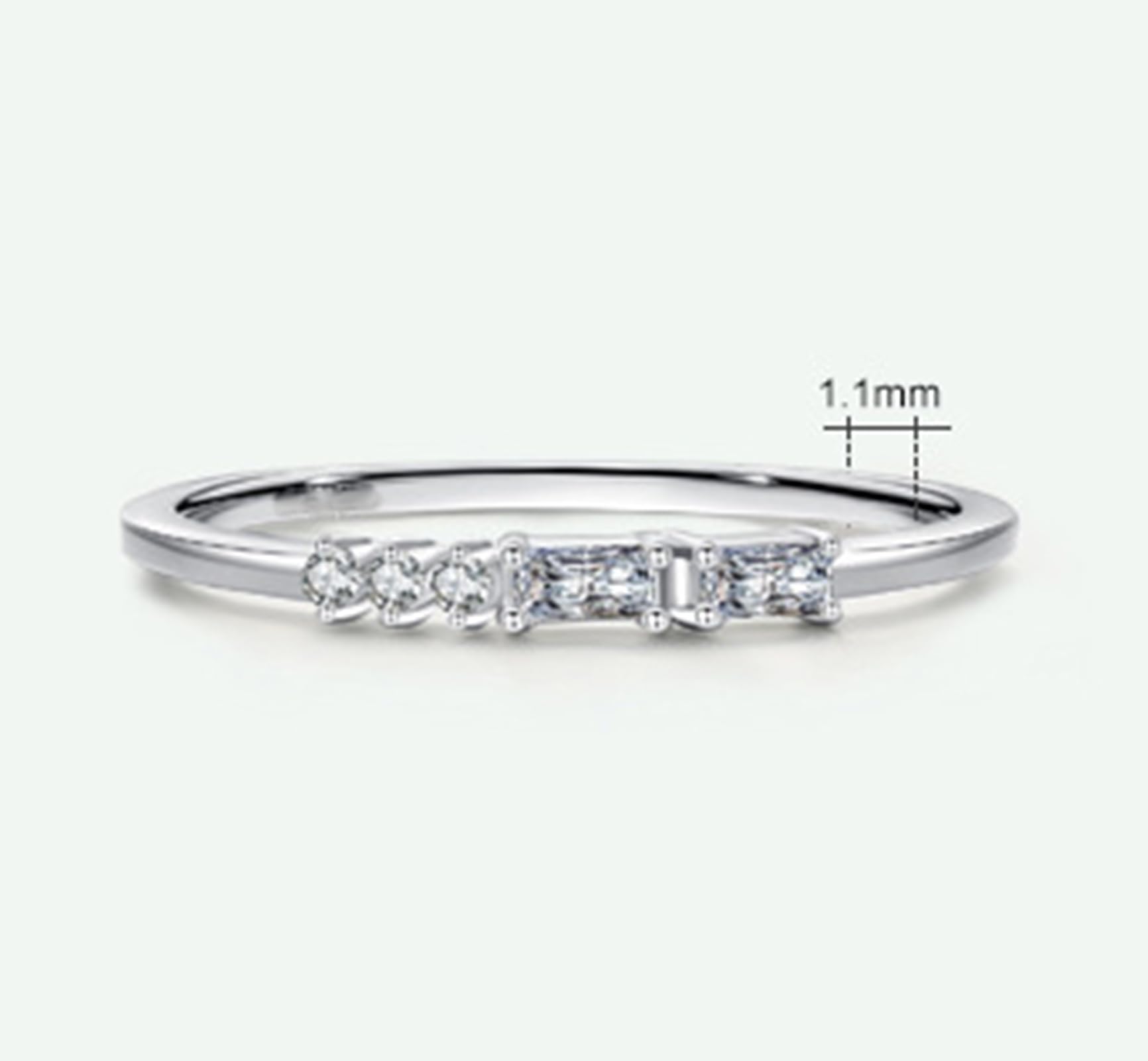 Anillo de boda para mujer, oro auténtico, delicado diamante cultivado en laboratorio, alianzas de boda de oro blanco para mujeres