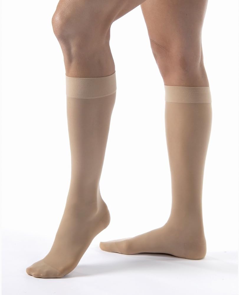 JOBST Women's Ultrasheer 30-40 mmHg Knee High Petite Support Sock Size: Medium, Color: Natural