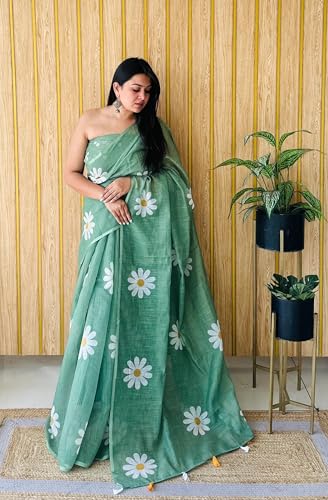 Image of Yashika Women's Georgette Floral Printed Saree With Unstitched Blouse Piece |saree for Women | New Sari | Saree