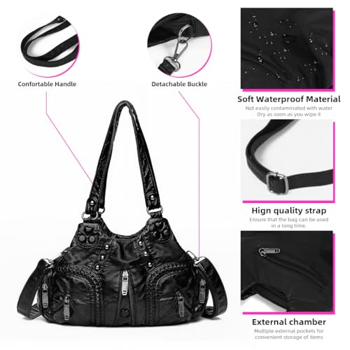 Image of PALAY Shoulder Bag for Woman Vintage PU Leather Women Handbags Punk Retro Crossbody Bags for Women