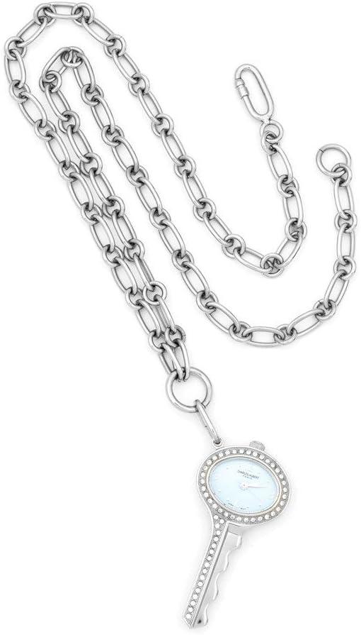 Jewelry Adviser Charles Hubert Watches Ladies Charles Hubert Stnless Steel Blue Dial 25mm Pendant Watch