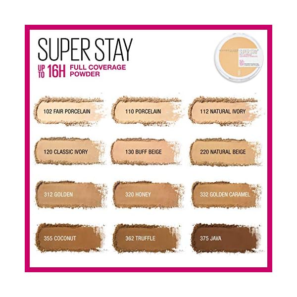 Maybelline Super Stay Full Coverage Powder Foundation Makeup, Up to 16 Hour Wear, Soft, Creamy Matte Foundation, Natural Beige, 1 Count