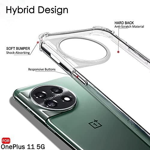 Image of TheGiftKart Crystal Clear Back Cover Case for OnePlus 11 5G | 360 Degree Protection | Shock Proof Design | Transparent Back Cover Case for OnePlus 11 5G (PC & TPU, Transparent Bumper)