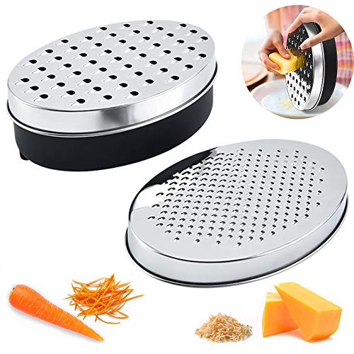 BONH Râpe à Fromage,râpe à Chocolat tranchante en Acier Inoxydable avec boîte de Rangement pour la Cuisine,pour éplucher et râper Les légumes,Les Fruits, Le Fromage Cover