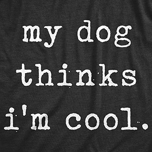 T-shirt My Dog Thinks I'm Cool XL : le confort pour homme en noir chiné - 4
