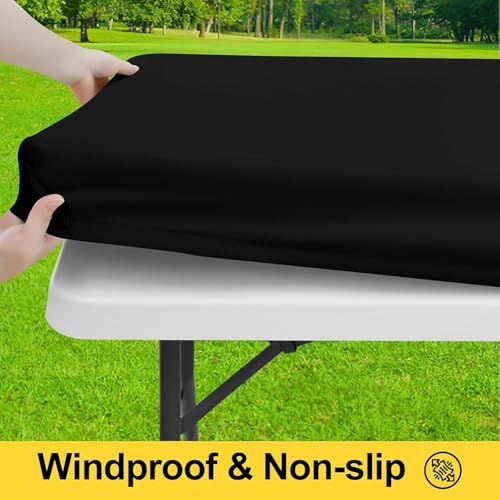 Housse de Table de Pique-Nique Imperméable Élastique pour Camping et Extérieur