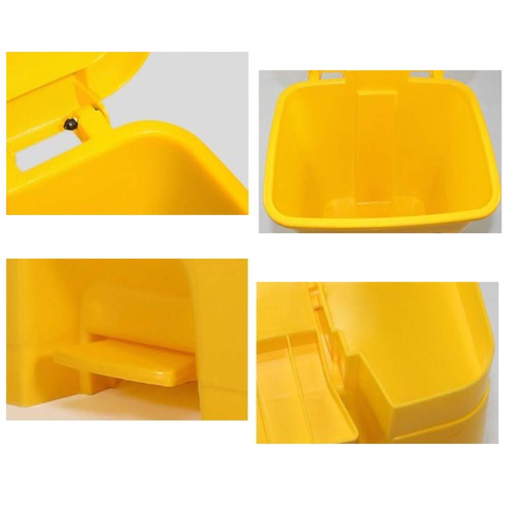 Medica Con coperchio Pattumiera, Cestino per rifiuti da cucina, Stepping, Clinica ospedaliera/giallo / 15L
