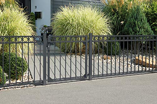 Alberts 510206 Doppeltorset Circle, zum Einbetonieren | verschiedene Höhen - wahlweise in verschiedenen Farben | anthrazit | Höhe 100 cm | Breite 3 m