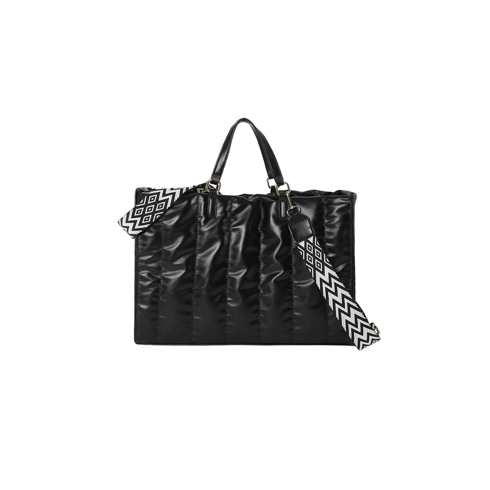 CORIOS Quilted Tote Bag for Women Soft Puffy Handbag PU Leather Shoulder Bag Down Cotton Padded Top Handle Bag Crossbody Bag