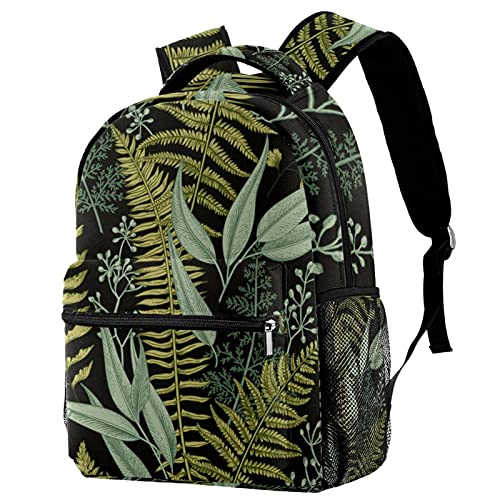 Sac à dos de voyage feuilles vertes pour les sorties scolaires des jeunes
