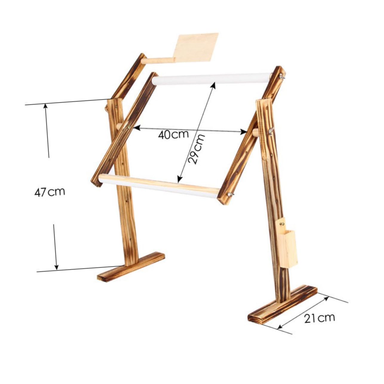 Housoutil Solid Wood Cross-Stitch Stand Embroidery Rack Home Accessory Vintage Style Crewel Embroidery Frame