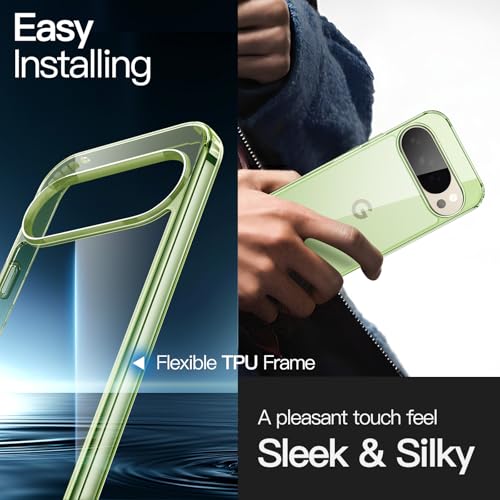 Image of JETech Cover Case for Google Pixel 10 Pro XL 2025, Non-Yellowing Shockproof Bumper Protective Phone Cover, Anti-Scratch Hard PC Back (Jade)