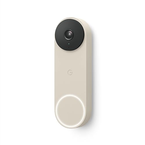 Google Nest Doorbell - (cableado, 2. generación) - Cámara de timbre de video con cable - Cámara de seguridad de timbre - Lino (renovado)