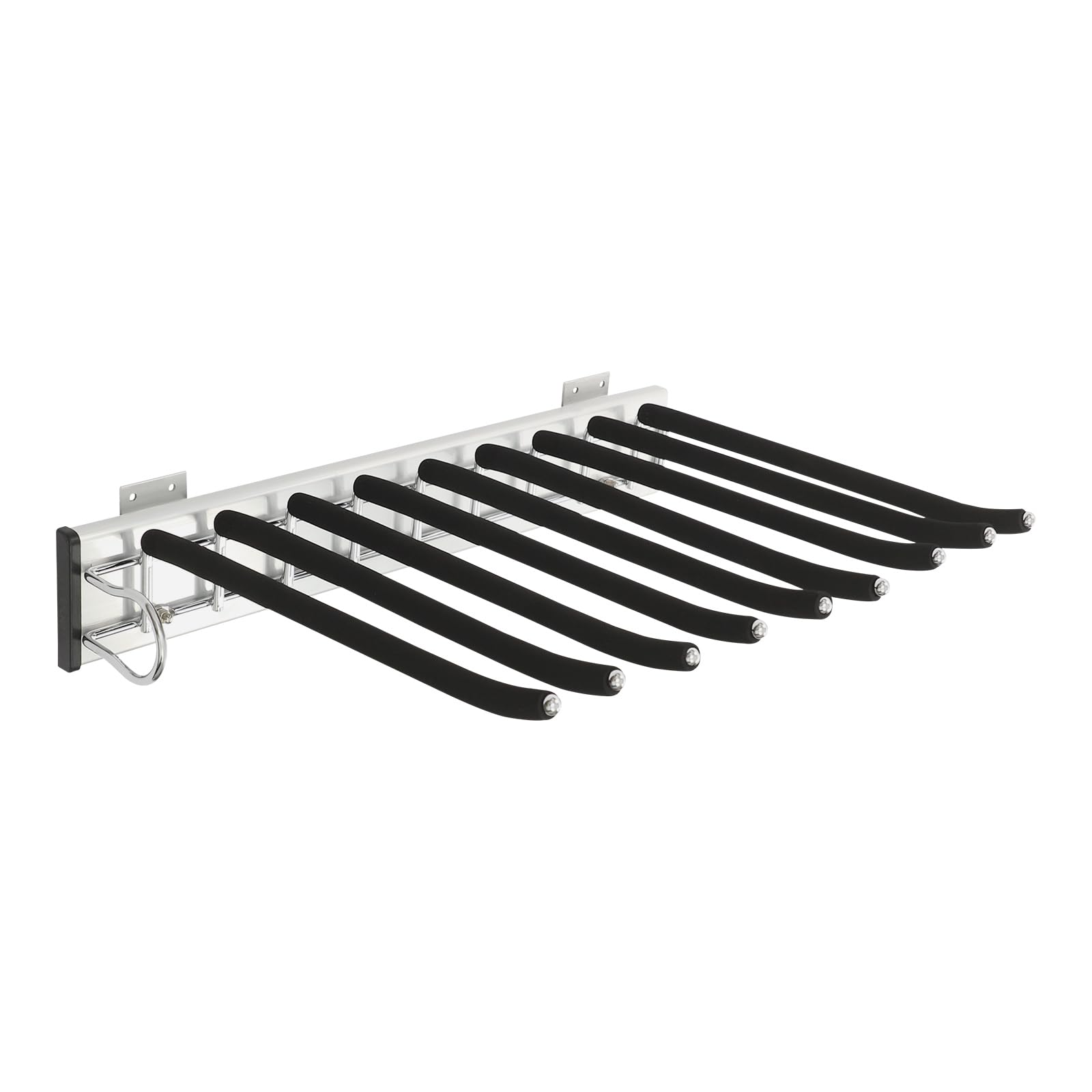 Hosenauszug Edelstahl Hosenaufhängung für Kleiderschrank 46cm Ausziehbar Hosenständer für Kleiderschrank Hosenbügel mit rutschfeste Beflockung Herausziehen Hosenhalter 9 Positionen (Links)