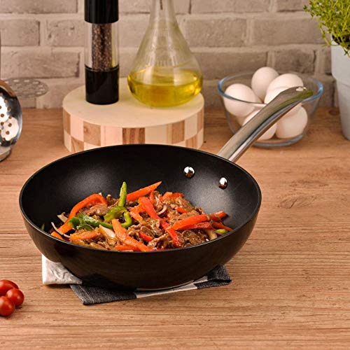 TASTY WOK PROFUNDO INOX NEGRO 28 CMS