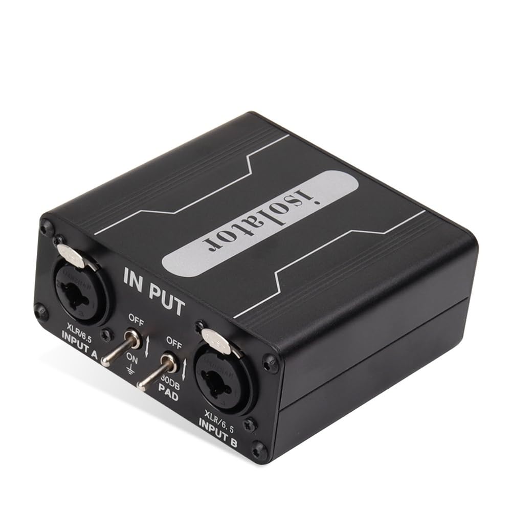 Mezclador XLR de Dos Canales 6.5, Aislador de Audio, Mezclador de Ruido de Sonido Actual, Micrófono, Filtro de Común.
