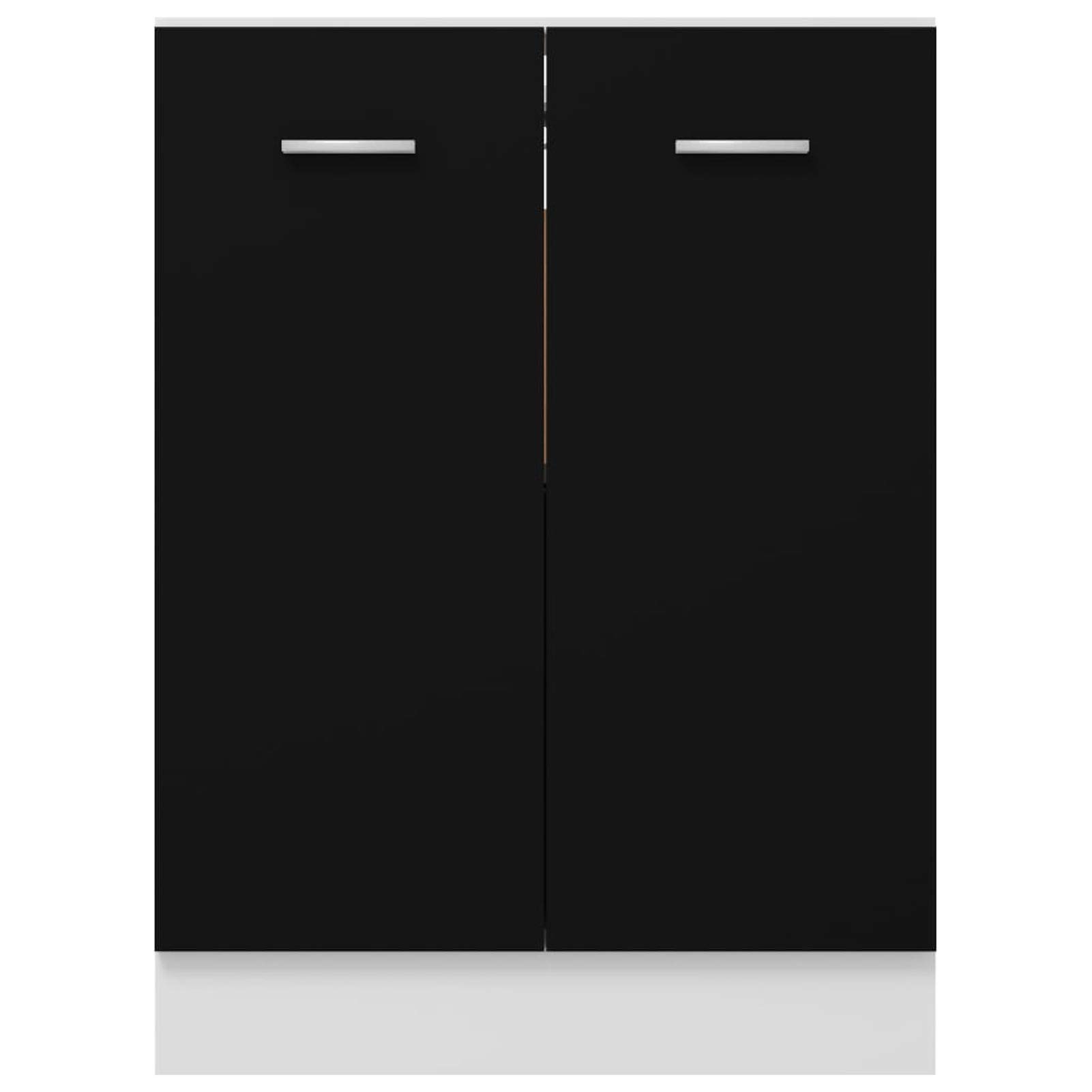 LAPOOH Unterschrank Schwarz 60x46x81,5 cm Spanplatte Küchenschrank, Küchenunterschrank, Unterschrank Küche, Küchenmöbel, Miniküche, Spülschrank