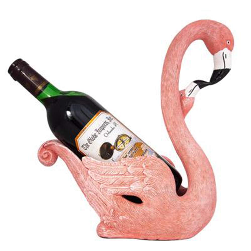 The Globe Imports IncPink Flamingo Wine Bottle Holder Tabletop Centerpiece