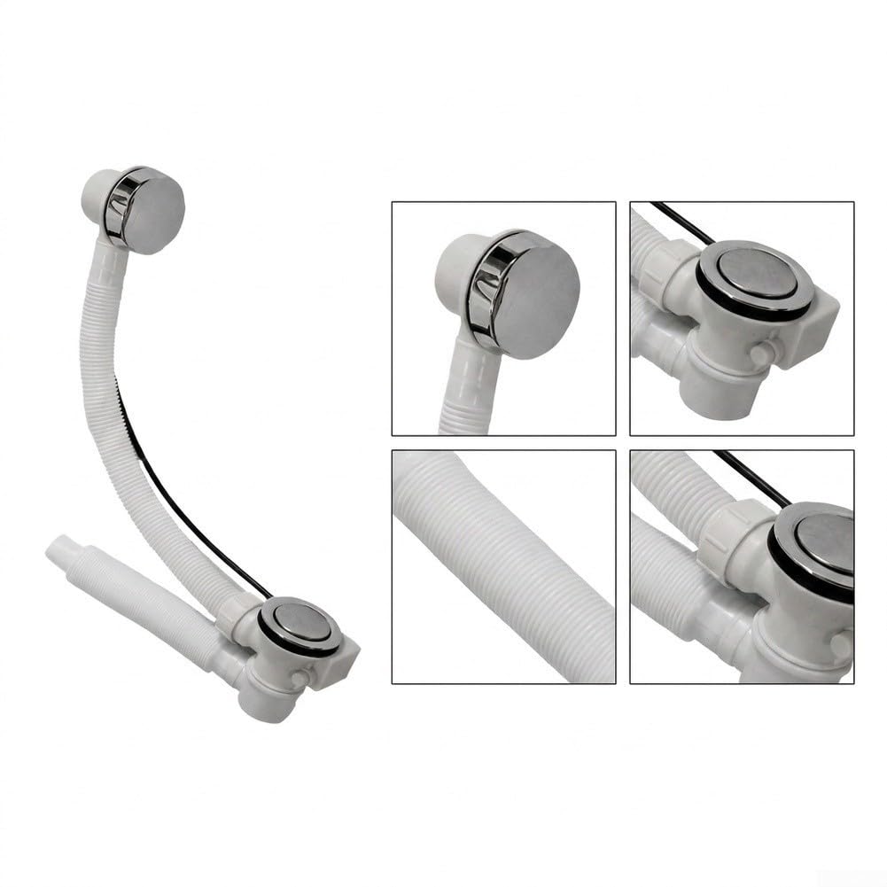Desagüe Baño con Rebosadero 48cm ABS Desagüe Baño con Rebosadero(white)