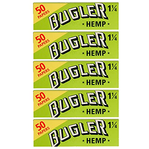 Bugler Cigarette Papers 1 1/4 (78Mm) 50 Leaves Hemp Pack Of 5 (250 Leaves Total) #TOP6