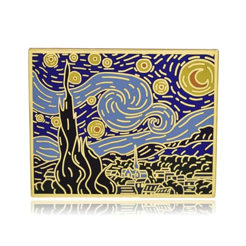 Broche en émail dur inspirée de la Nuit étoilée pour exprimer votre sensibilité artistique