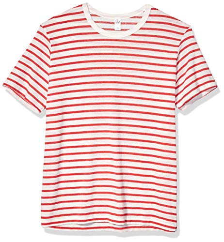 Alternative Men's eco-Jersey Crew t-Shirt, Red Riviera Stripe, L
