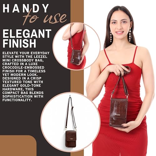 Image of LEEZEL Women's Girls Wallet Sling Bag for Mobile Cell Phone Holder