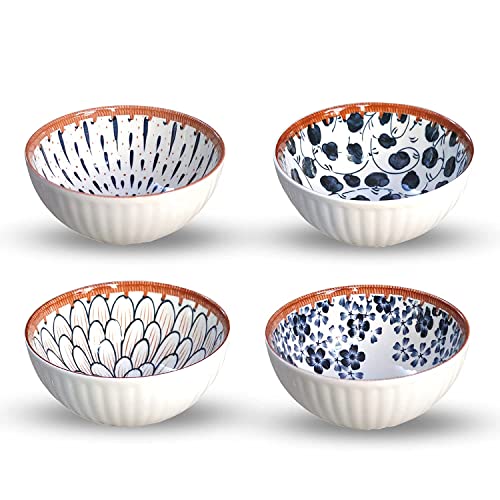 Image of Porcelain Bowls Set, 300 ML Serving Bowls Cereal, Salad, Pasta, Soup, Dessert, Suitable for Restaurant & Kitchen, Dishwasher Microwave & Oven Safe for Dining (4 -Piece)