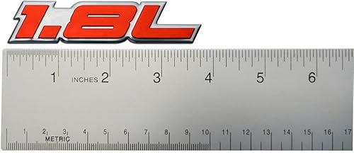 Miniatura 2 de 2 x (parjuego) 1.8L L en relieve rojo en aluminio real altamente pulido placa de identificación para Honda Civic DX LX EX EX-L híbrido CNG DX-VP