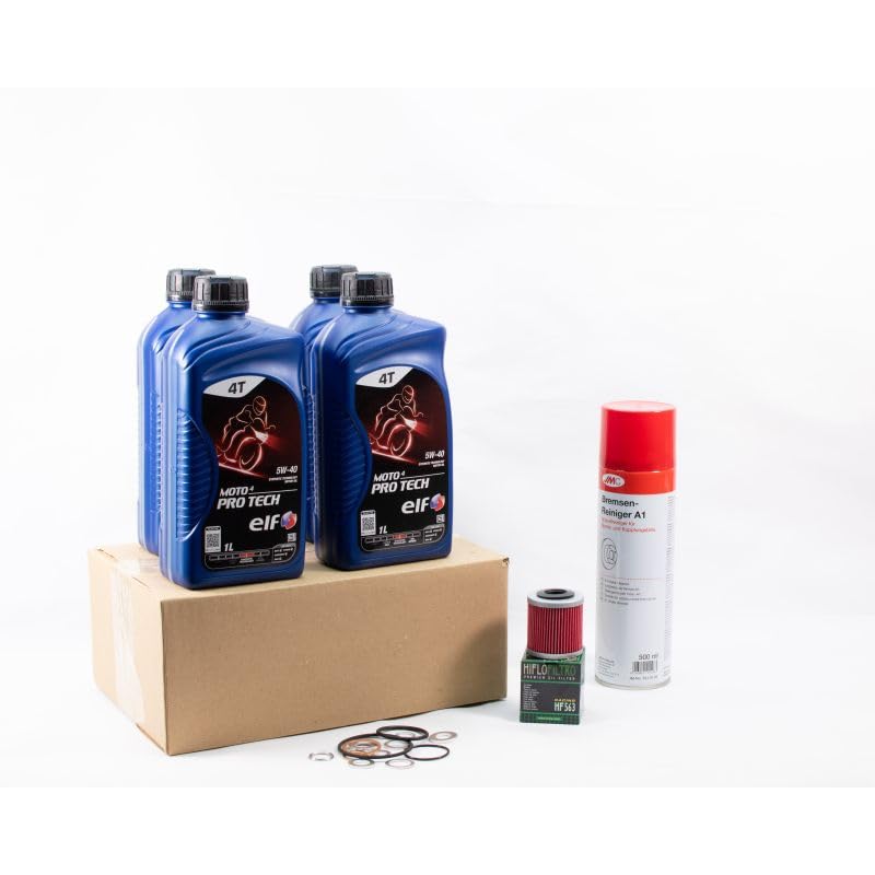 Kit di manutenzione cambio olio standard per APRILIA RS 125 dal 2017 al 2023 - E.LF MOTO 4 PRO TECH 5w40 4L