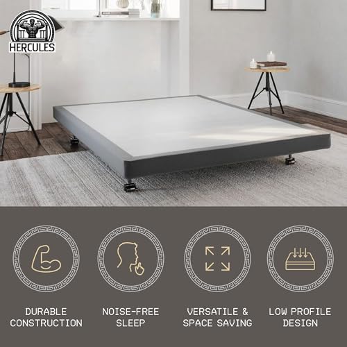 Image of Hercules 4 Inch Low Profile Foundation Mattress Box Spring Replacement, Twin XL