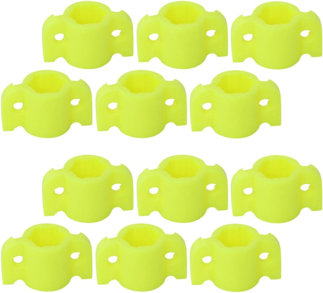 12pcs Yellow Plastic Fishing Arrow Slider Sleeve for Bowfishing, Enhances Accuracy and Reduces Underwater Drag, Universal Compatibility with Quick Installation for Outdoor