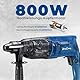 DongCheng Bohrhammer 800W, Schlagenergie 2.8 J, Leerlaufdrehzahl 0-1200U/min, mit 4 Drill Bit SDS plus, Bohren bis 26mm, 4 in 1 Bohrmaschine, Abbruchhammer, Anti-Vibrationsgriff