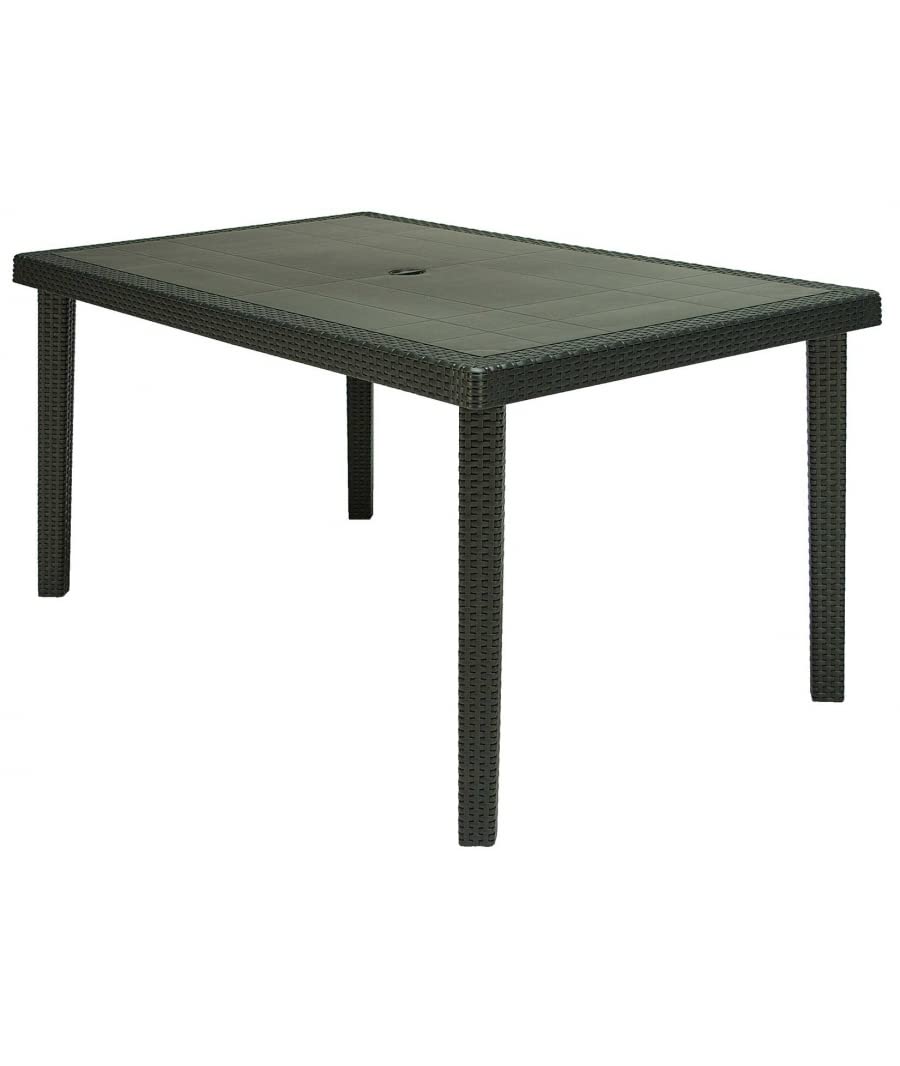 GRAND SOLEIL Boheme Greenpol tavolo rettangolare, verde polimerico, antracite, 150 x 90 x 74.5 cm