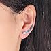 CiNily Opal Earrings, Ear Cuffs Climber Earrings for Women Hypoallergenic, 14K White Gold Plated Cartilage Ear Rings Crawler Studs Dainty Trendy Jewelry Fashion Earring Birthday Gift for Women