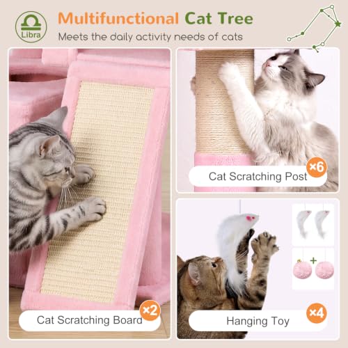 Image of Globlazer Z78 Heavy Duty Cat Tree for 20lbs Large Adult Cats, Pink