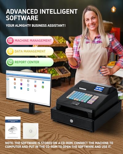 Perfiware HS71-80UB Cash Register With Cash Drawer And Built-In Receipt Printer thumb #6