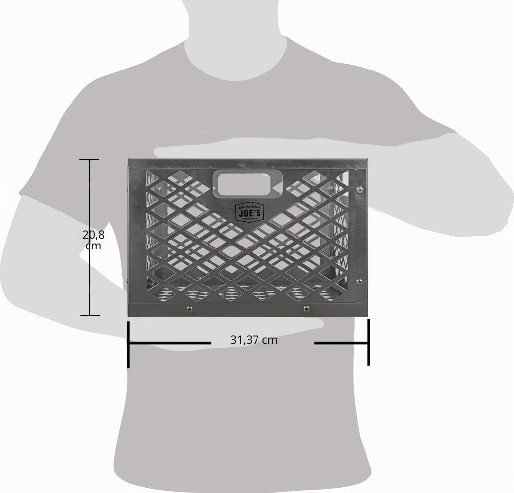 Oklahoma Joe's 5279338P04 Edelstahl Offset Smoker Holzkohle Feuerkorb Silber