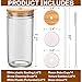 DWTS DANWEITESI Glass Cups with Lids and Straws,24 oz Smoothie Cup with Lid and Straw-Boba Mason Jar,Matcha Cup Wide Mouth Reusable Drinking Glasses,Iced Coffee Cups Glass,Vasos De Vidrio【4 Pack】
