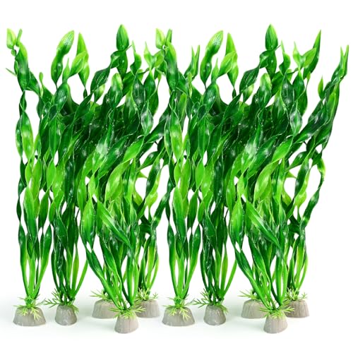 QVYQVY 10 PCS Artificial Seaweed Water Plants for Aquarium, 12