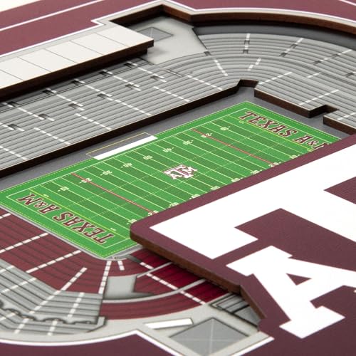 Image of YouTheFan Officially-licensed NCAA Stadium Series 3D Wall Art - multi-layer team stadium replica, detailed sports fan gift, indoor decor