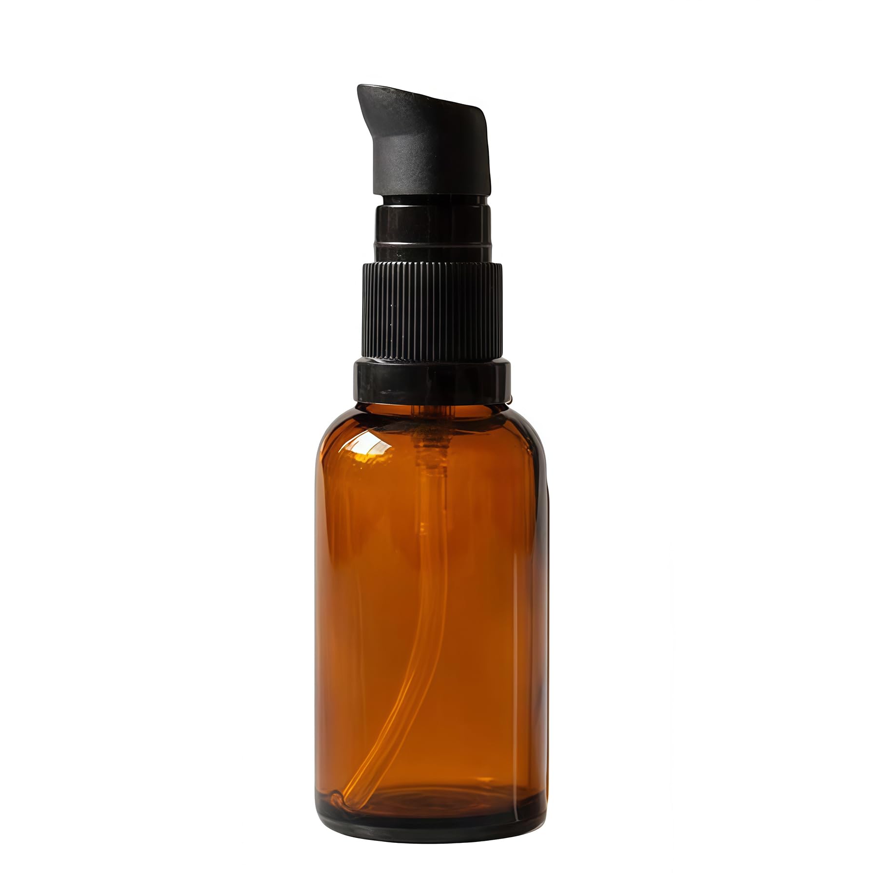 1PC Empty Upscale Amber Glass Pump Press Bottles Vial Tube Containers Pot For Face Cream Makeup Facial Cleanser Toiletries Toner Liquid Cosmetics Shampoo Lotion Emulsion (100ML / 3.4oz)