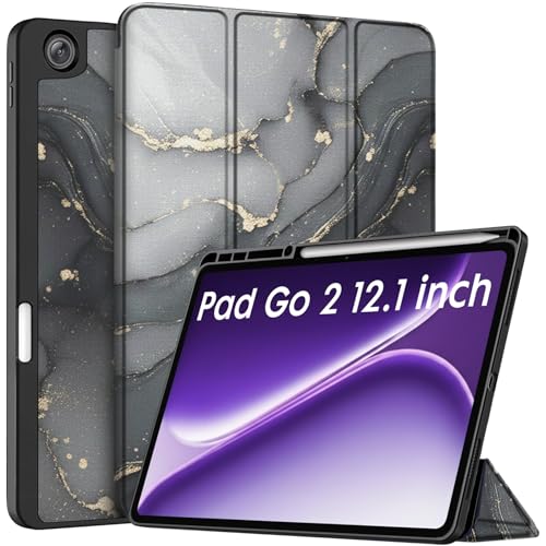 Image of Robustrion Cover for OnePlus Pad Go 2 12.1 inch Cover Case with Pencil Holder, Trifold Cover Case for OnePlus Pad Go 2 Tablet Cover [Auto Sleep Wake Support] - Ocean Black