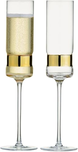 Miniatura 11 de SoHo - Copas de vino hechas a mano, perfectas para vino tinto, vino blanco, agua o bebidas, 12 onzas, color dorado, juego de 2 elegantes copas de