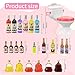 MEMOVAN Toilet Cake Topper 1PC and Miniature Wine Bottles Cake Cupcake Toppers 21PCS, Funny Mini Toilet Toy Dollhouse Cake Decorations for Bachelorette Party Or Birthday 21 and Up Girl Party