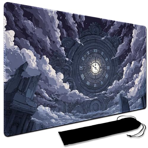 MTG Playmat, 60 x 35CM MTG Playmat with Zones, Stitched Edges Game Play Mat Trading Card Game Playmats Mouse Pad Smooth Rubber Surface TCG Game Mat with Storage Bag (No Zone,5)