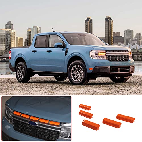 Image of Car Front Bumper Grille Covers Compatible with Ford Maverick 2022 Car Front Grille Mesh Inserts Trim Cover Front Grill Mesh Inserts Clip-in Grille Guard Car Air Inlet Vent Grille Cover ABS Accessories